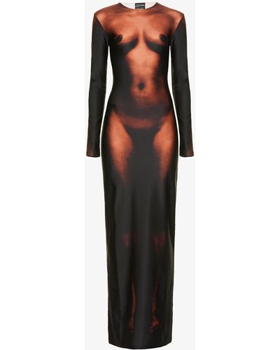 Jean Paul Gaultier X Lotta Volkova Naked Graphic-print Stretch-jersey Maxi Dress - Multicolour