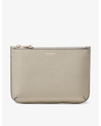 Aspinal of London Ella Medium Smooth-leather Pouch - Natural