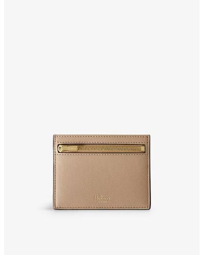 Mulberry Zipped Leather Card Holder - Natural