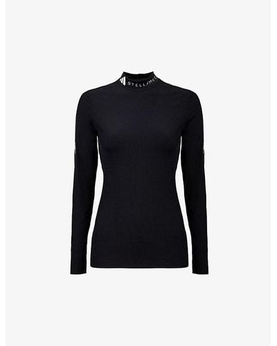 adidas By Stella McCartney Sportswear Ribbed Stretch-recycled Polyamide Top X - Black