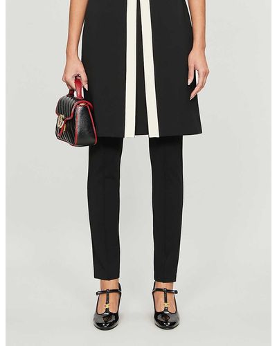 Gucci Branded-waistband Stretch-crepe leggings - Black