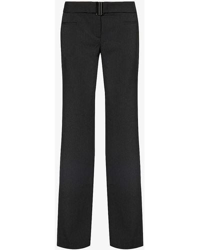 Reformation Cherie Mid-rise Straight-leg Stretch-woven Trousers - Black