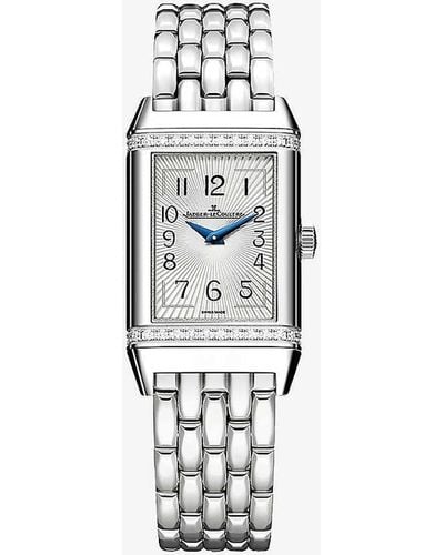 Jaeger-lecoultre Q3288120 Reverso Stainless-steel And ~26.29ct Brilliant-cut Diamond Quartz Watch - White