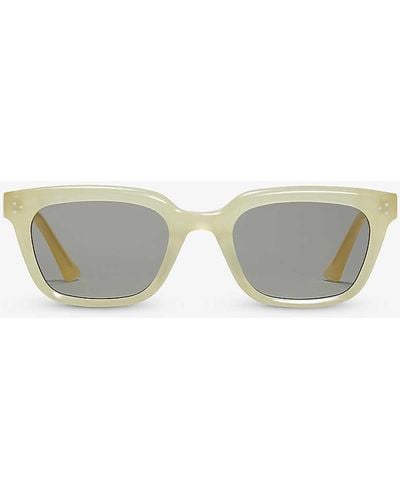 Gentle Monster Musee Yc8 Square-frame Branded-arm Acetate Sunglasses - White