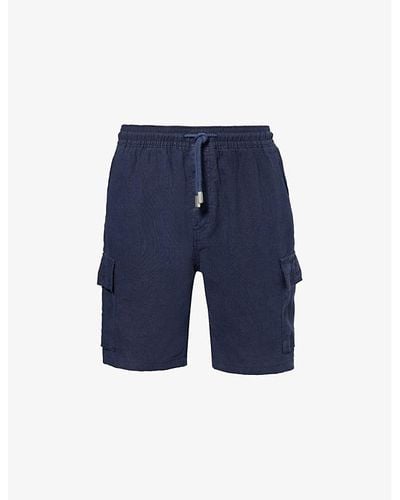 Vilebrequin Baie Drawstring-waist Linen Shorts X - Blue