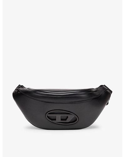 DIESEL Hol-d Logo-embossed Faux-leather Belt Bag - Black