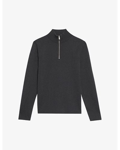 Sandro Half-zip Wool Sweater X - Gray