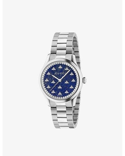 Gucci Ya1265043 G-timeless Stainless-steel Quartz Watch - Blue