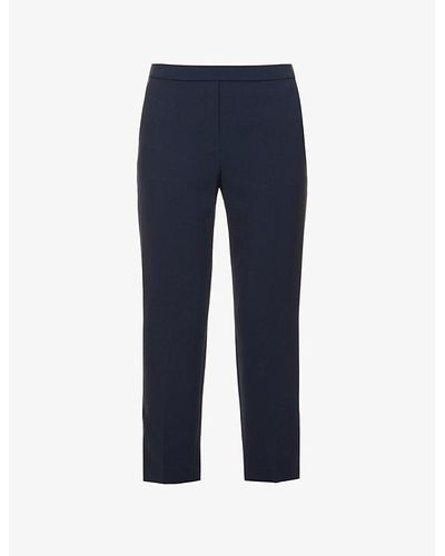 Theory Treeca Tapered Mid-rise Woven Pants - Blue