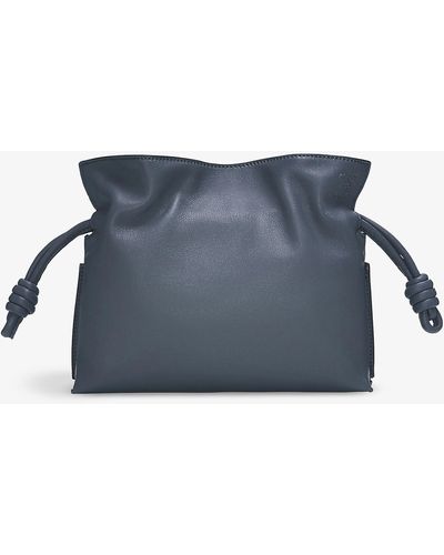 Loewe Flamenco Mini Leather Clutch Bag - Blue