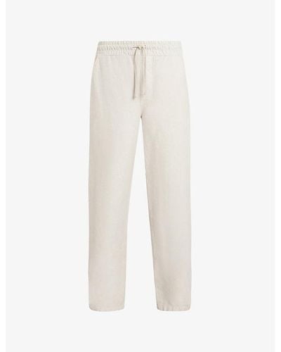 AllSaints Hanbury Straight-leg Mid-rise Cotton And Linen-blend Trousers X - White