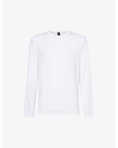 lululemon Fundamental Long-sleeved Cotton-blend T-shirt - White