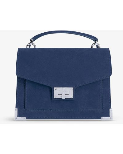 The Kooples Fold-over Suede Cross-body Bag - Blue