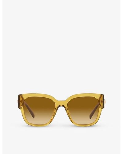 Versace Ve4437u Pillow-frame Acetate Sunglasses - Yellow