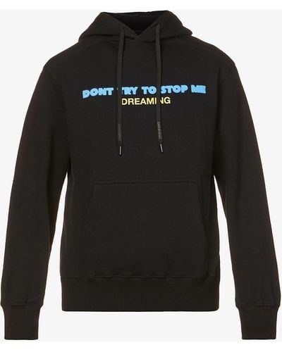 Liam Hodges Don't Stop Dreaming Graphic-print Cotton-jersey Hoody - Black