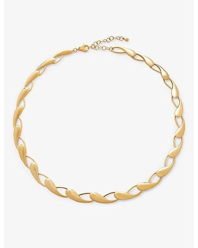Monica Vinader Nura 18ct Yellow-gold Plated Vermeil Recycled-sterling Silver Choker - Metallic