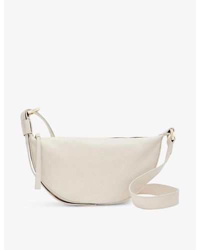 AllSaints Half Moon Leather Cross-body Bag - Natural