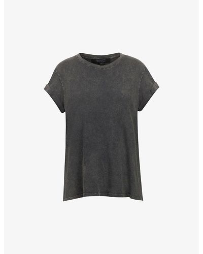 AllSaints Anna Acid Wash Cotton T-shirt - Grey