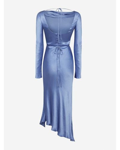Bec & Bridge Delphine Long-sleeve Woven Midi Dress - Blue