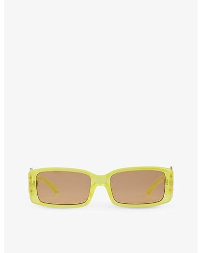 Le Specs Cruel Intentions Rectangle-frame Polyethylene Sunglasses - Yellow