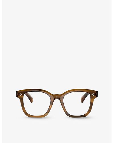 Oliver Peoples Ov5525u Square-frame Acetate Optical Glasses - Brown