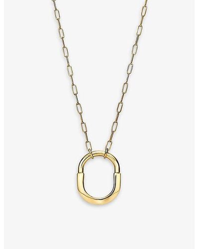 Tiffany & Co. Tiffany Lock Medium 18ct Yellow-gold Pendant Necklace - Metallic