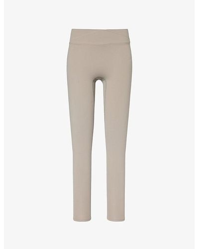 Lounge Underwear High-rise Fitted Stretch-woven leggings - Natural