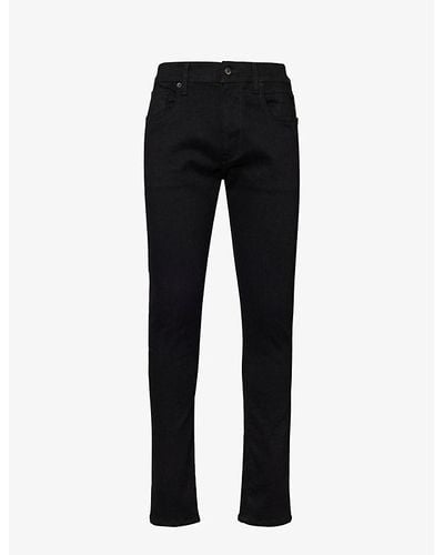Replay Brand-patch Tapered-leg Mid-rise Stretch-woven Jeans - Black