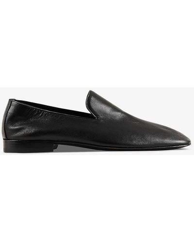 Sandro Leonardo Square-toe Leather Loafers - Black