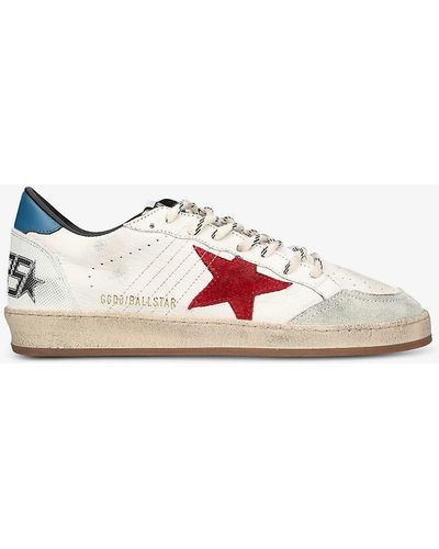 Golden Goose Ball Star Star-applique Leather Low-top Trainers - Pink