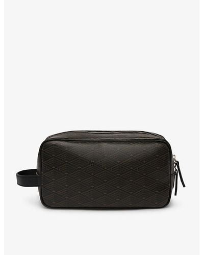 Metier Geometric-pattern Canvas Wash Bag - Black