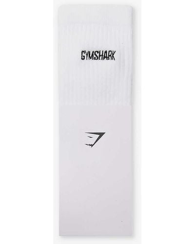 GYMSHARK Everywear Brand-embroidered Cotton-blend Socks - White