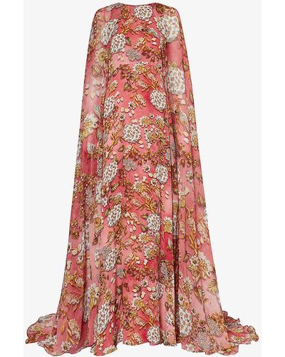 Mary Katrantzou Didion Floral-pattern Silk Maxi Dress - Red