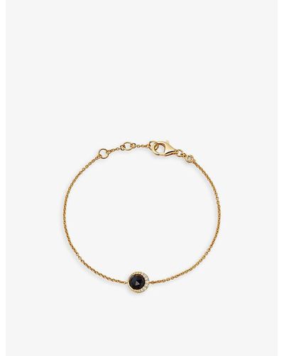 Astley Clarke Luna 18ct Yellow Gold-plated Vermeil Sterling-silver, Black Onyx And White Sapphire Bracelet - Metallic