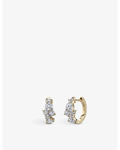 Sydney Evan Cocktail 14ct Yellow-gold And 0.78ct Brilliant-cut Diamond huggie Hoop Earrings - White