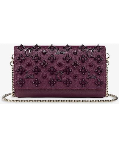 Christian Louboutin Paloma Leather Wallet-on-chain - Purple