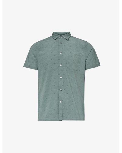 Vuori Bridge Patch-pocket Regular-fit Stretch-woven Shirt Xx - Green
