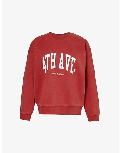 4th & Reckless 4th Avenue Oversized Cotton-jersey Sweatshirt - Red