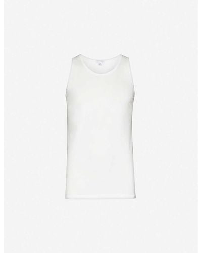 Sunspel Q82 Superfine Cotton-jersey Vest Xx - White