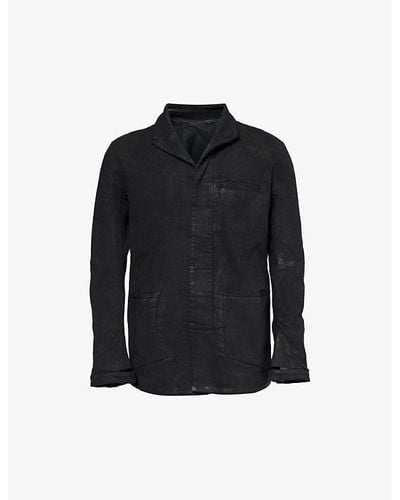 Boris Bidjan Saberi Brand-embellished Panelled Regular-fit Stretch-cotton Jacket - Black