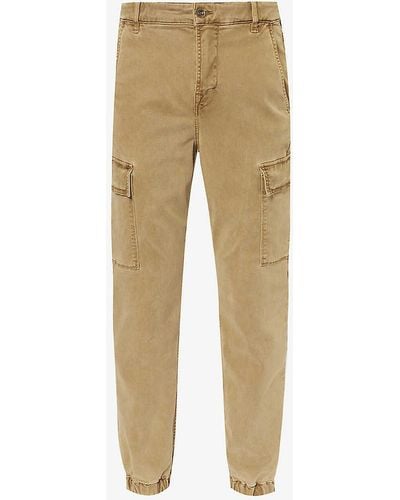 7 For All Mankind Tapered-leg Regular-fit Stretch-woven Cargo Chino Trousers - Natural