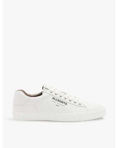 AllSaints Underground Logo-embossed Leather Low-top Trainers - White