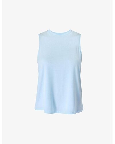 Sweaty Betty Draped-back Relaxed-fit Stretch-jersey Tank Top - Blue