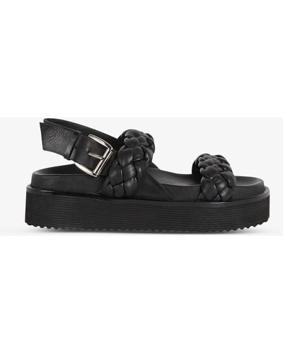 Claudie Pierlot Athena Braided Leather Sandals - Black