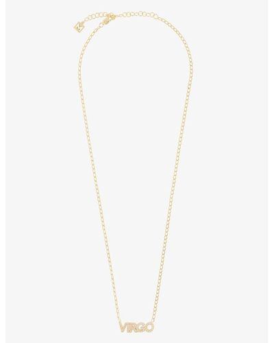 The M Jewelers Iced Zodiac Virgo 14ct Yellow- Vermeil Plated Sterling-silver Necklace - White