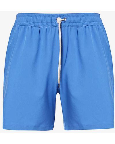 Polo Ralph Lauren Traveller Logo-embroidered Stretch Recycled-polyester Swim Shorts - Blue