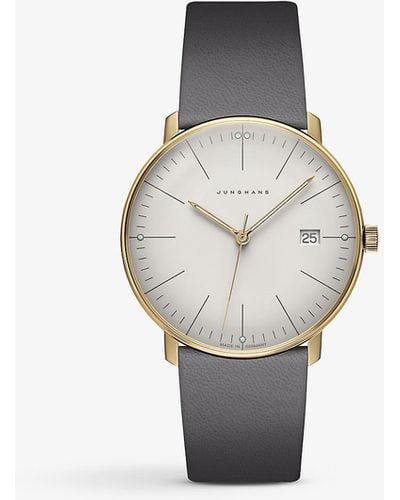 Junghans 41/7857.04 Max Bill Quartz Pvd-coated Stainless-steel And Leather Quartz Watch - Multicolour