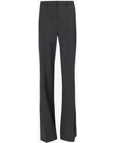 Theory Demitria Bootcut Mid-rise Stretch-wool Trousers - Multicolour