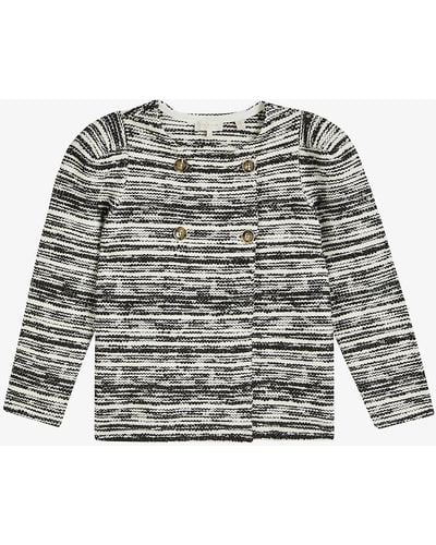 Ted Baker Emianna Striped Woven Cardigan - Grey