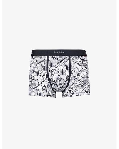 Paul Smith Industrial Graphic-pattern Stretch-cotton Trunk - Black